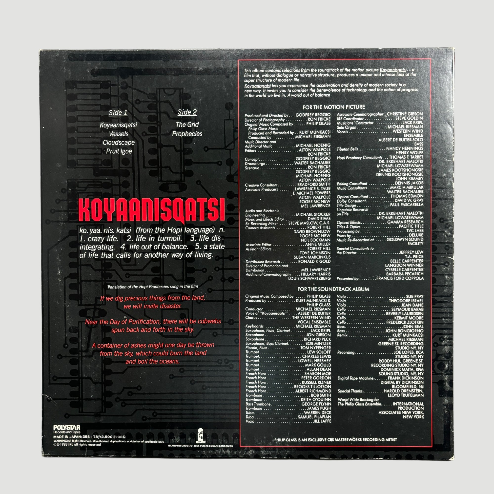 1982 Koyaanisqatsi Japanese OST LP