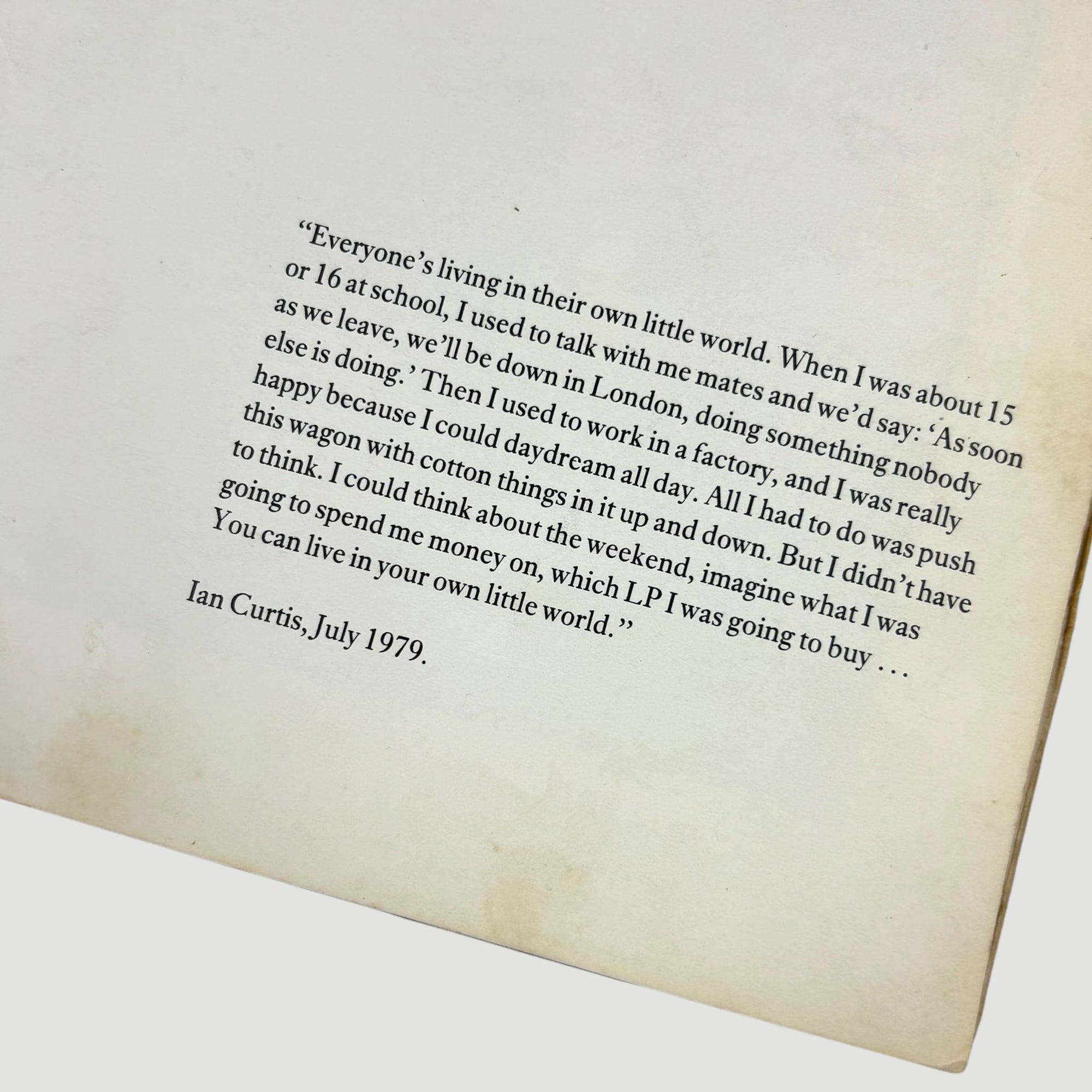 1984 Joy Division An Ideal for Living UK Hardback 1st Edition