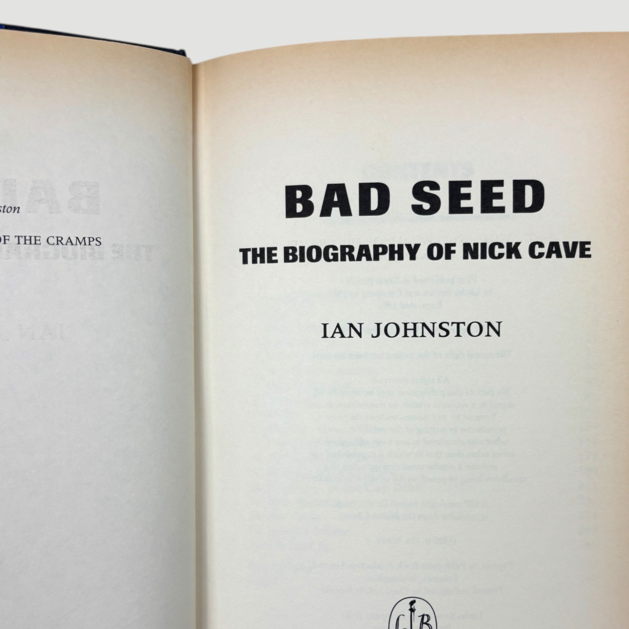 1995 Nick Cave Bad Seed - The Biography HB 1st Edition