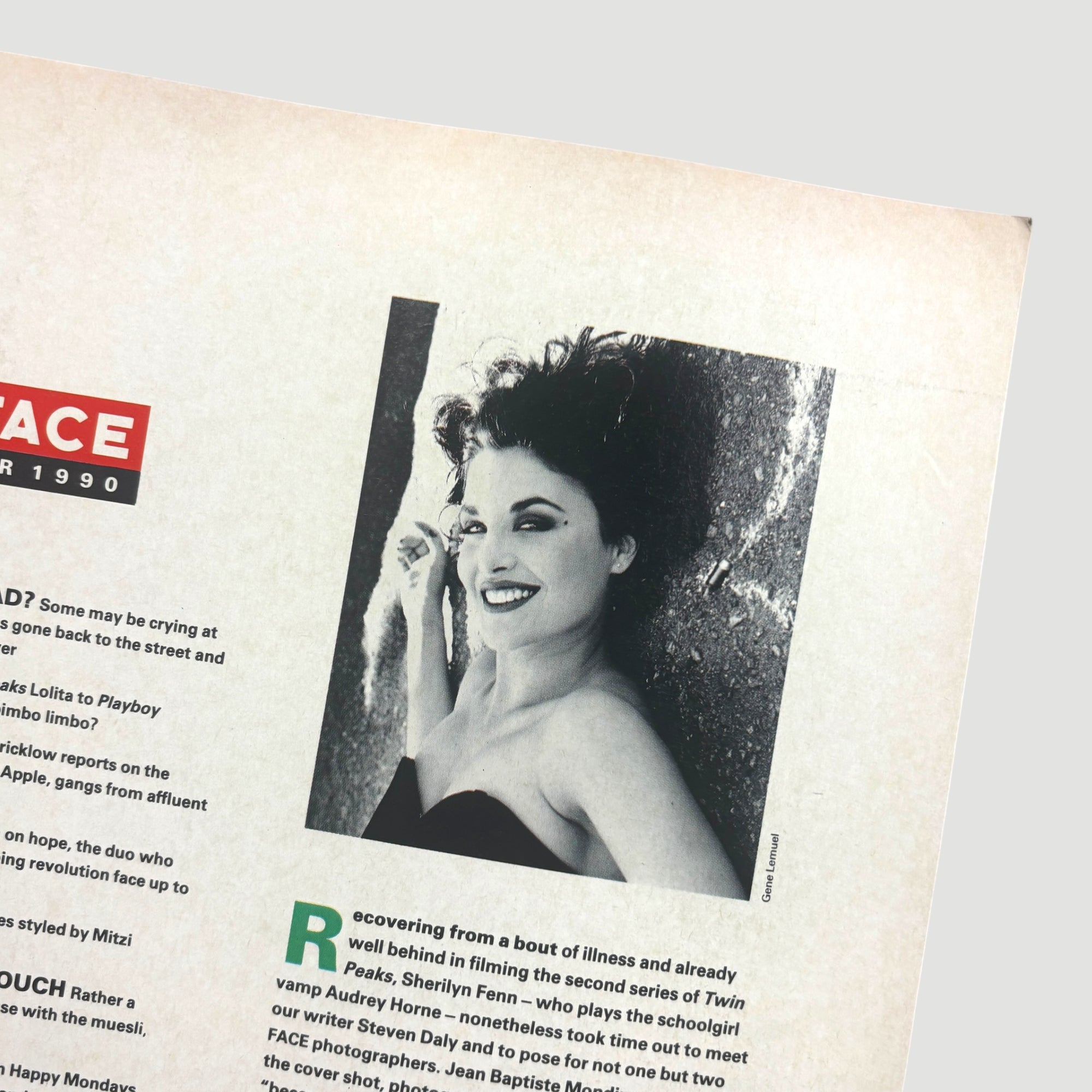 1990 The Face Sherilyn Fenn Issue