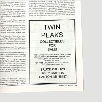 90's Twin Peaks Wrapped in Plastic No.13