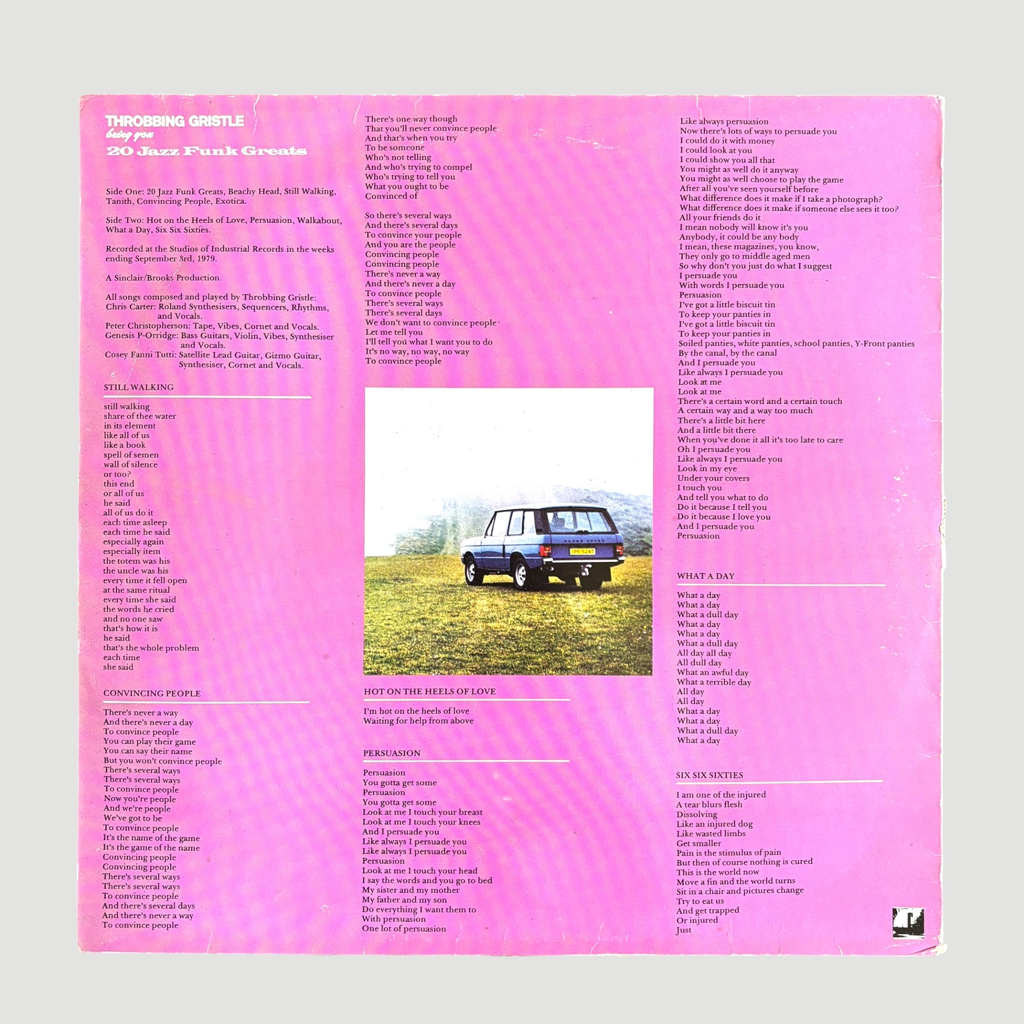 1979 Throbbing Gristle 20 Jazz Funk Greats 1st UK Press LP