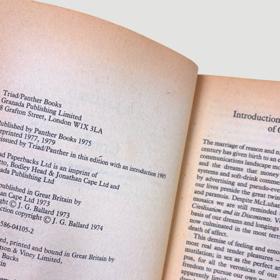 1985 Crash by JG Ballard Softback Novel