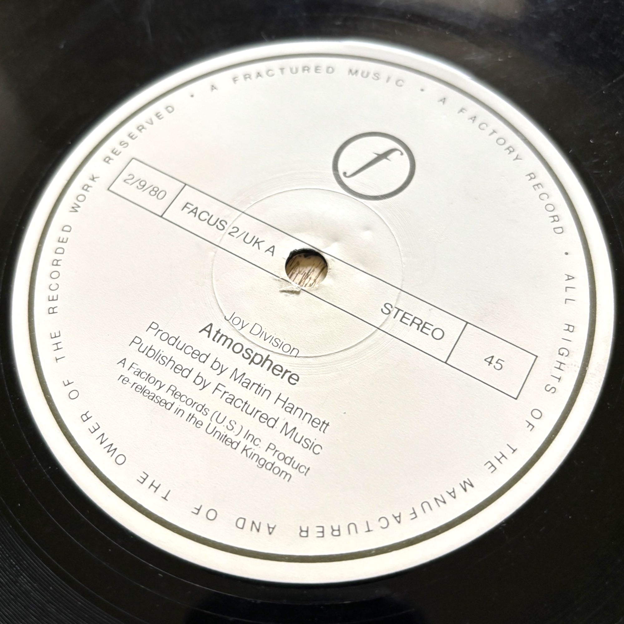 1980 Joy Division Atmosphere UK 12" Single