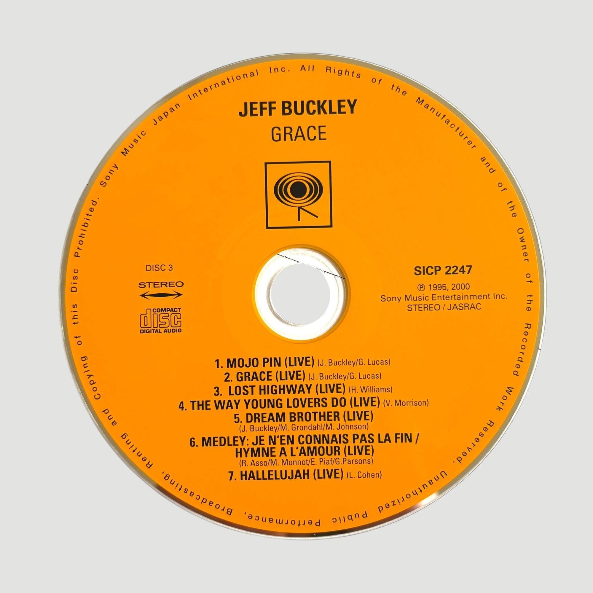 2002 Jeff Buckley Grace Legacy Edition Japanese 3CD Set