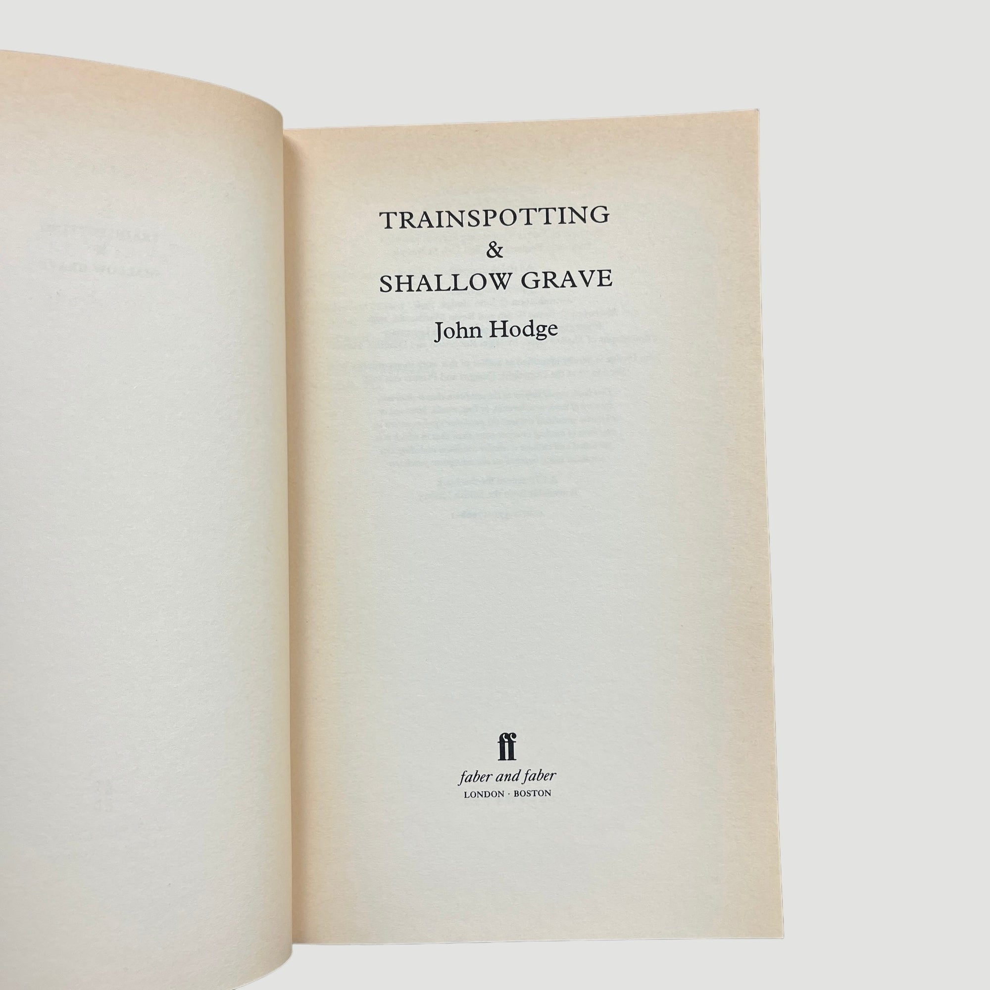 1996 Trainspotting Screenplay UK Faber