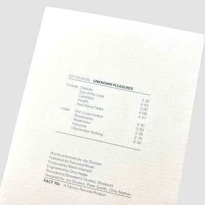 1985 Joy Division Unknown Pleasures Factory Boxset