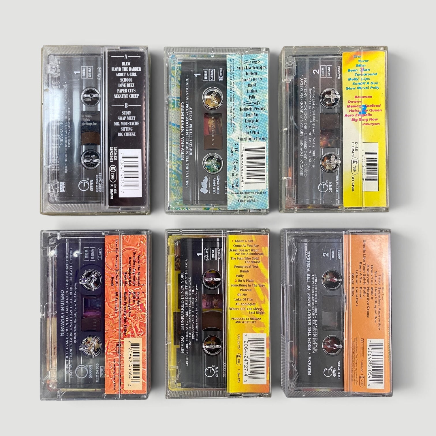 1989-1996 Nirvana 6 Cassette Album Set