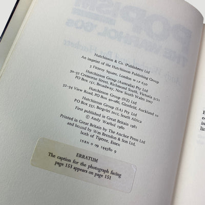 1981 Popism The Warhol '60's by Warhol and Hackett