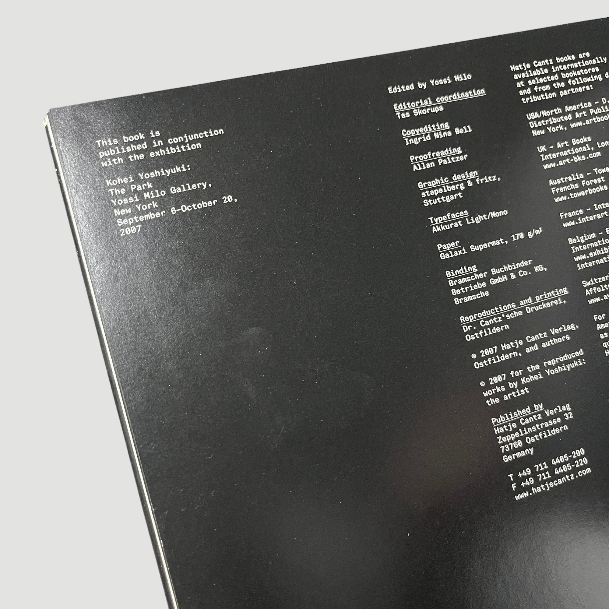 2007 Kohei Yoshiyuki 'The Park' 1st Edition Hardback