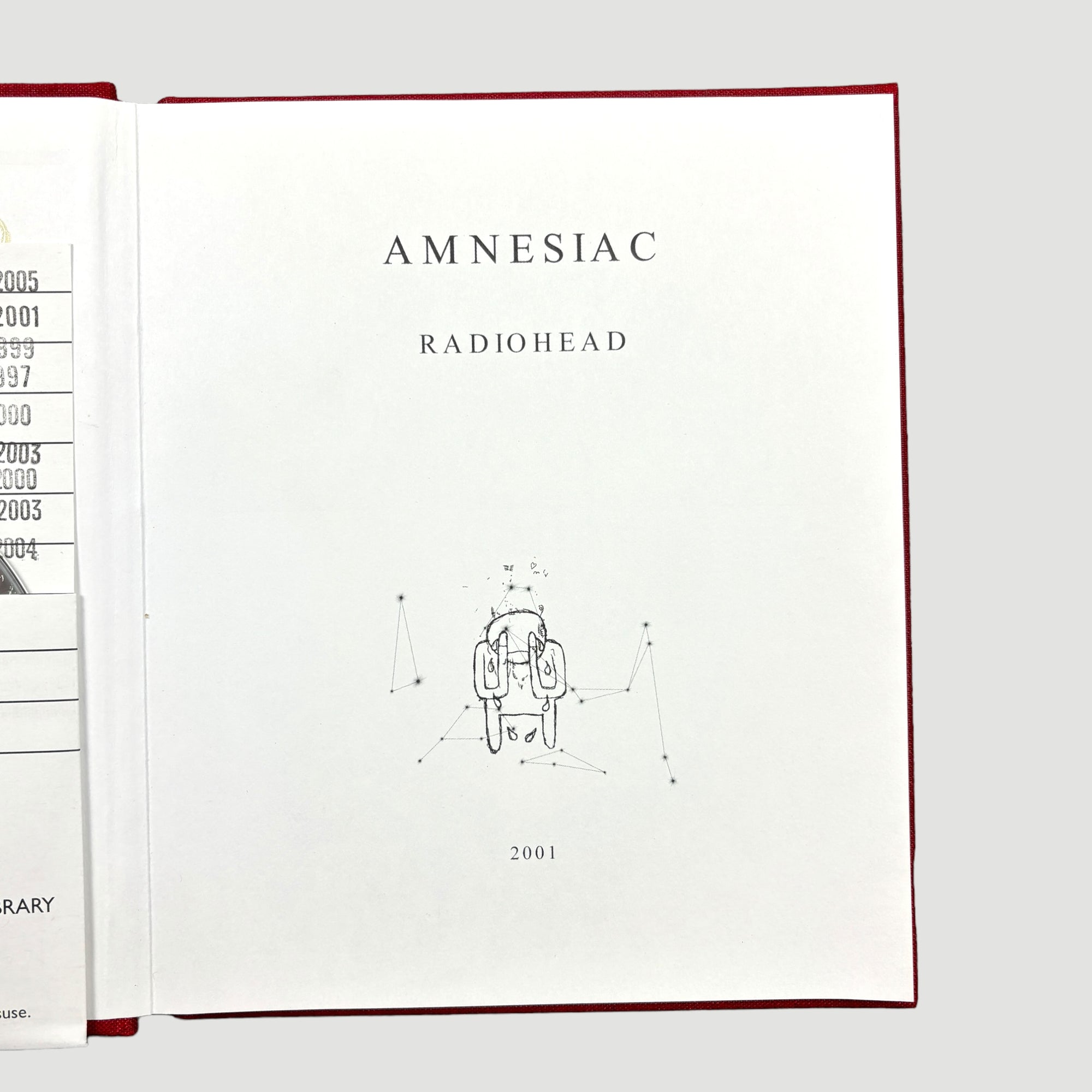 2001 Radiohead 'Amnesiac' Library Hardback Book + CD