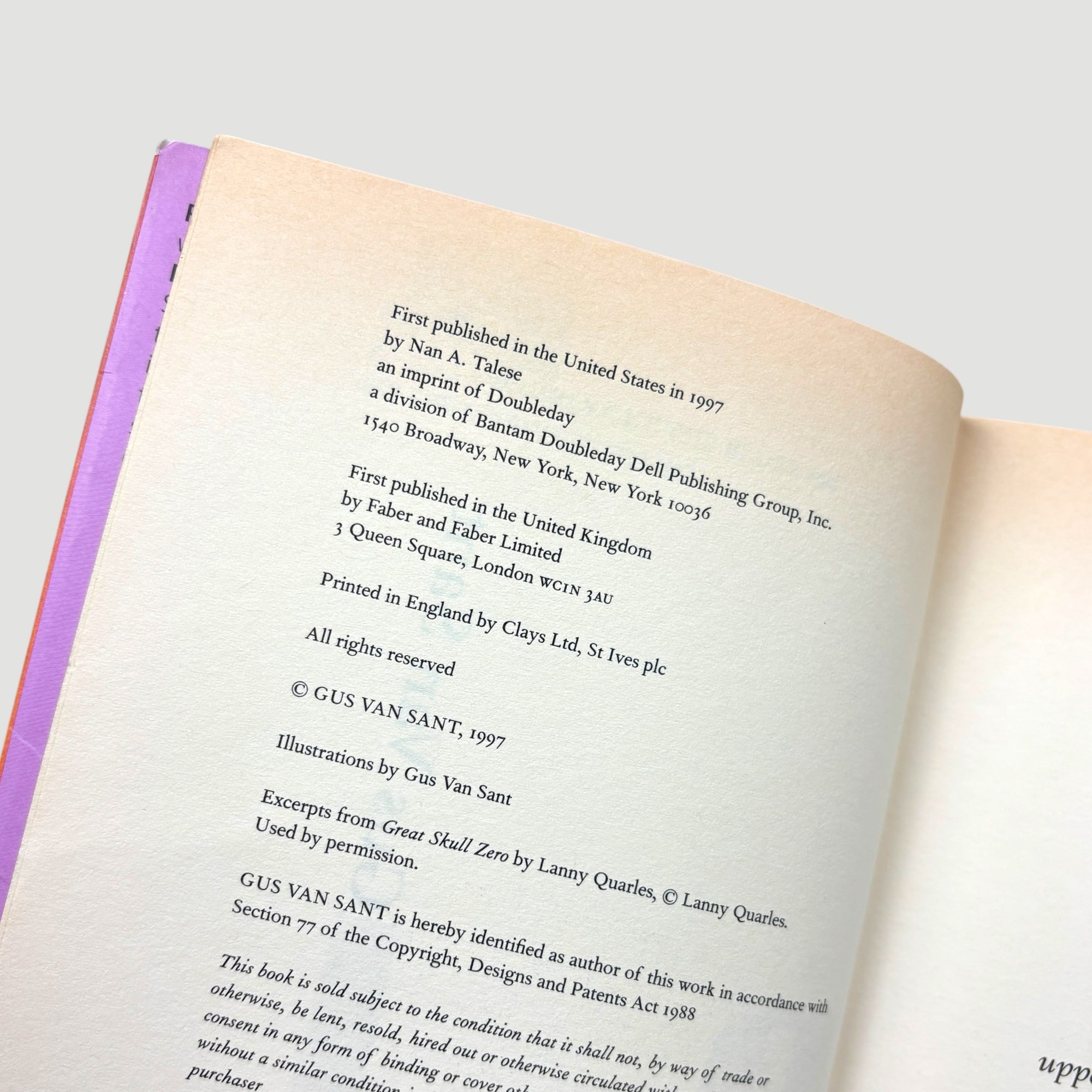 1997 Gus Van Sant Pink UK 1st Edition