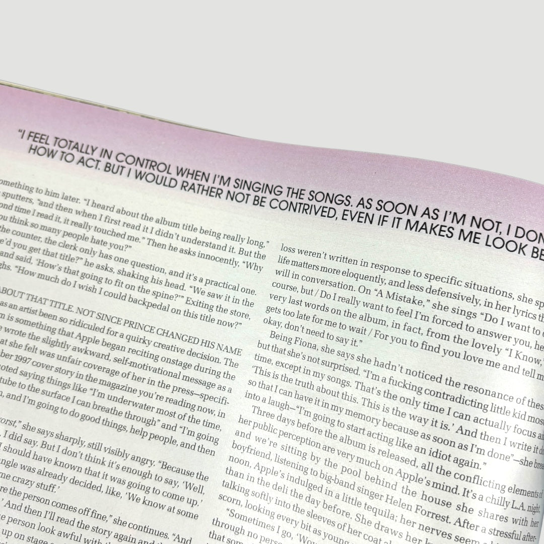 2000 Spin Magazine Fiona Apple Cover Issue