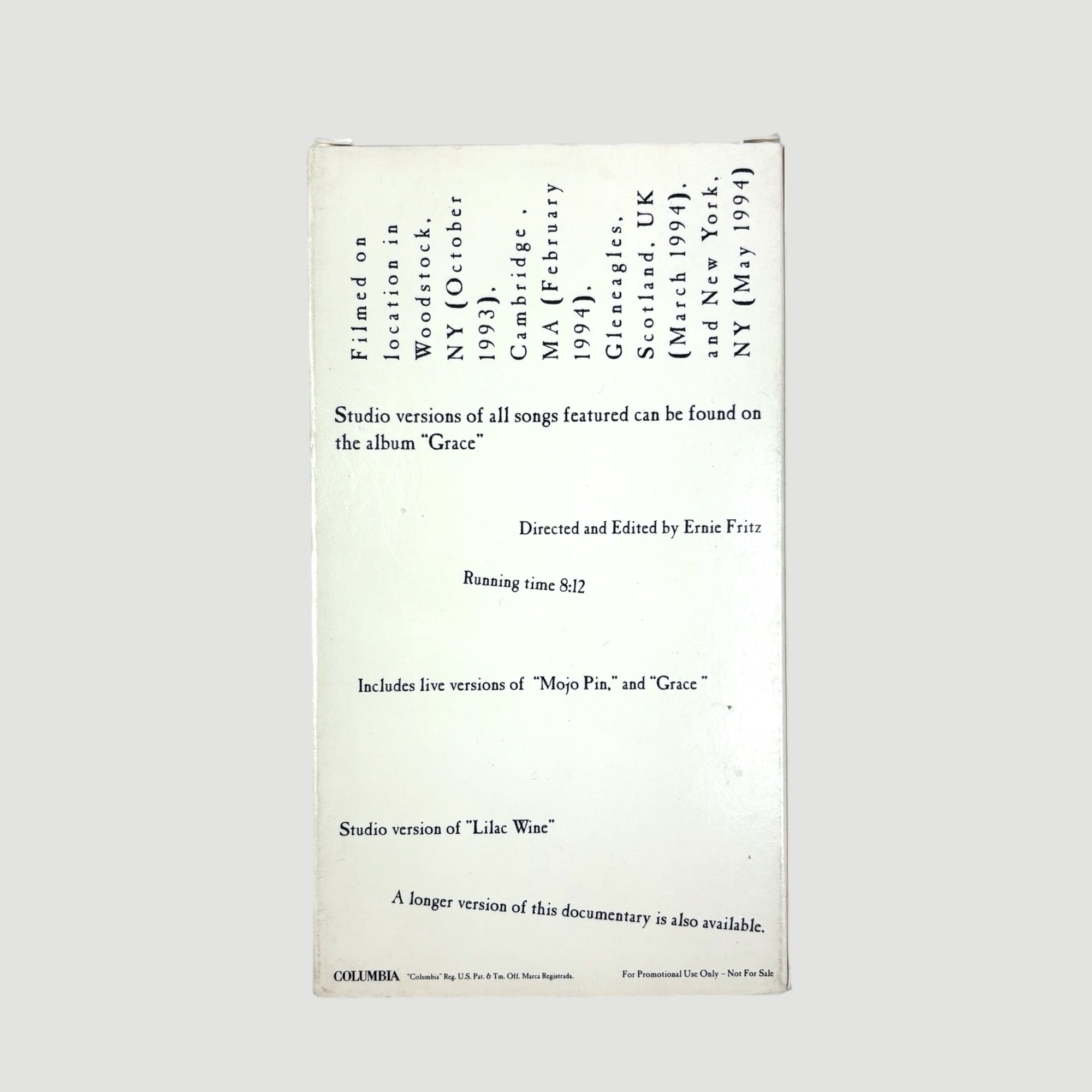 1994 Jeff Buckley Grace EPK US Promo VHS