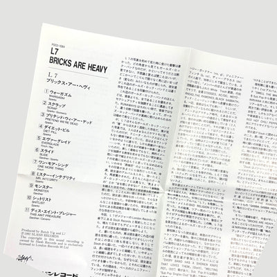 1992 L7 Bricks are Heavy Japanese CD