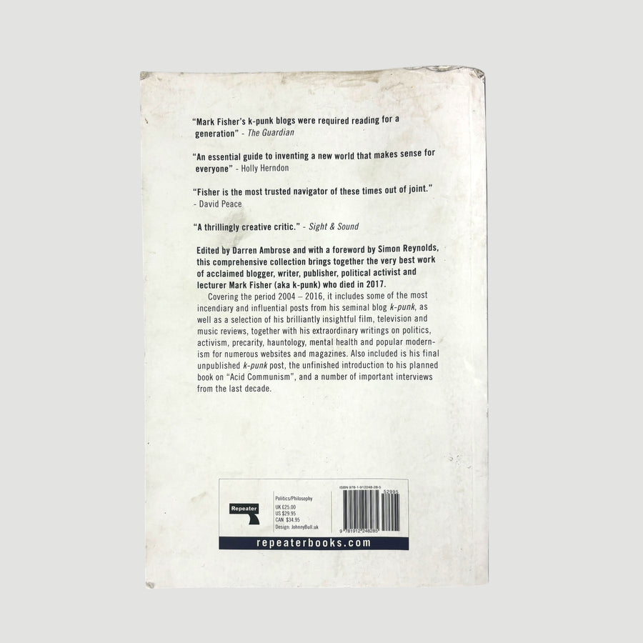 2018 Mark Fisher K-Punk 1st Edition
