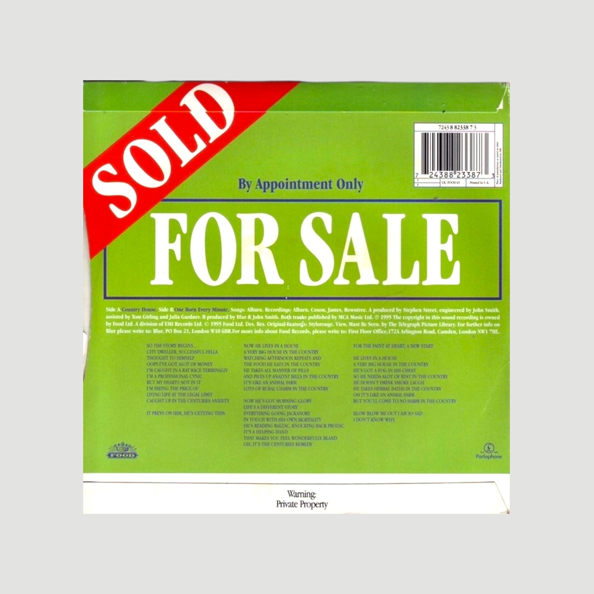 1995 Blur Country House UK 7" Single