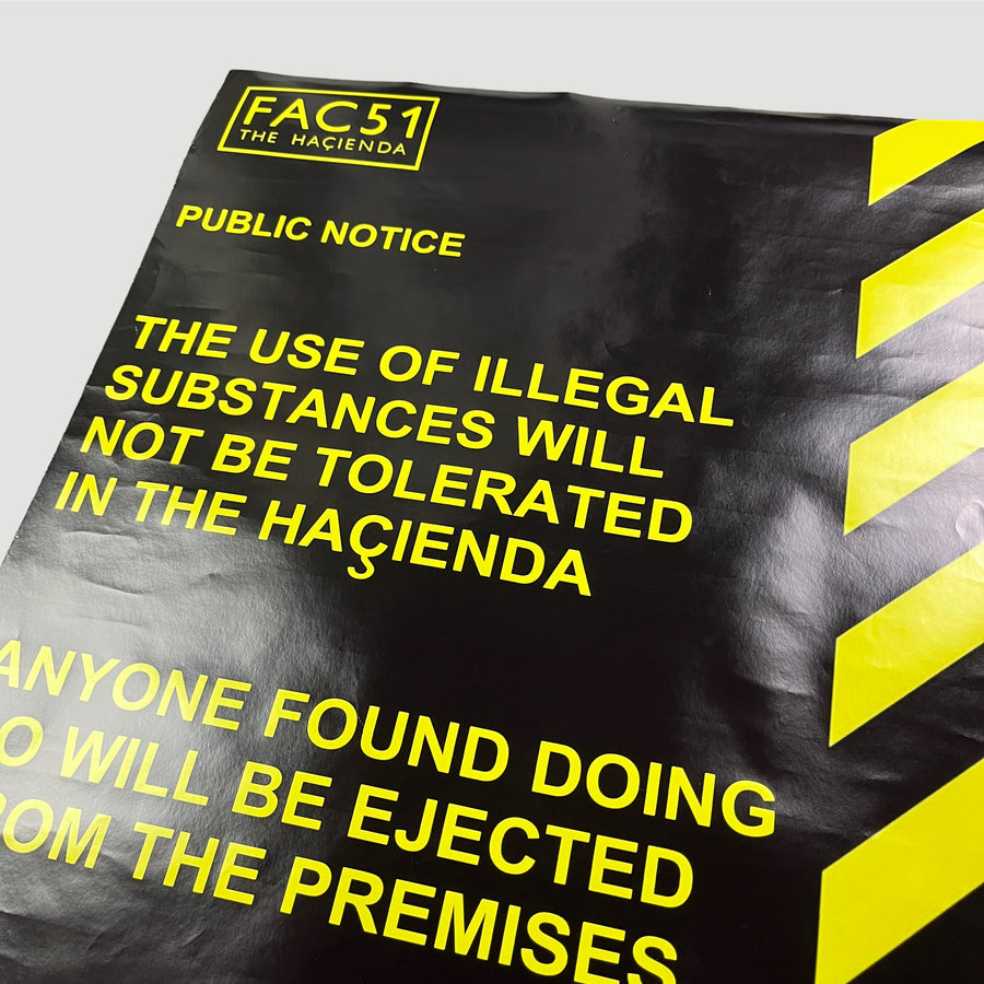 90's Hacienda Warning Poster