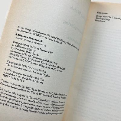 1996 Trainspotting & Headstate Playscripts by Irvine Welsh