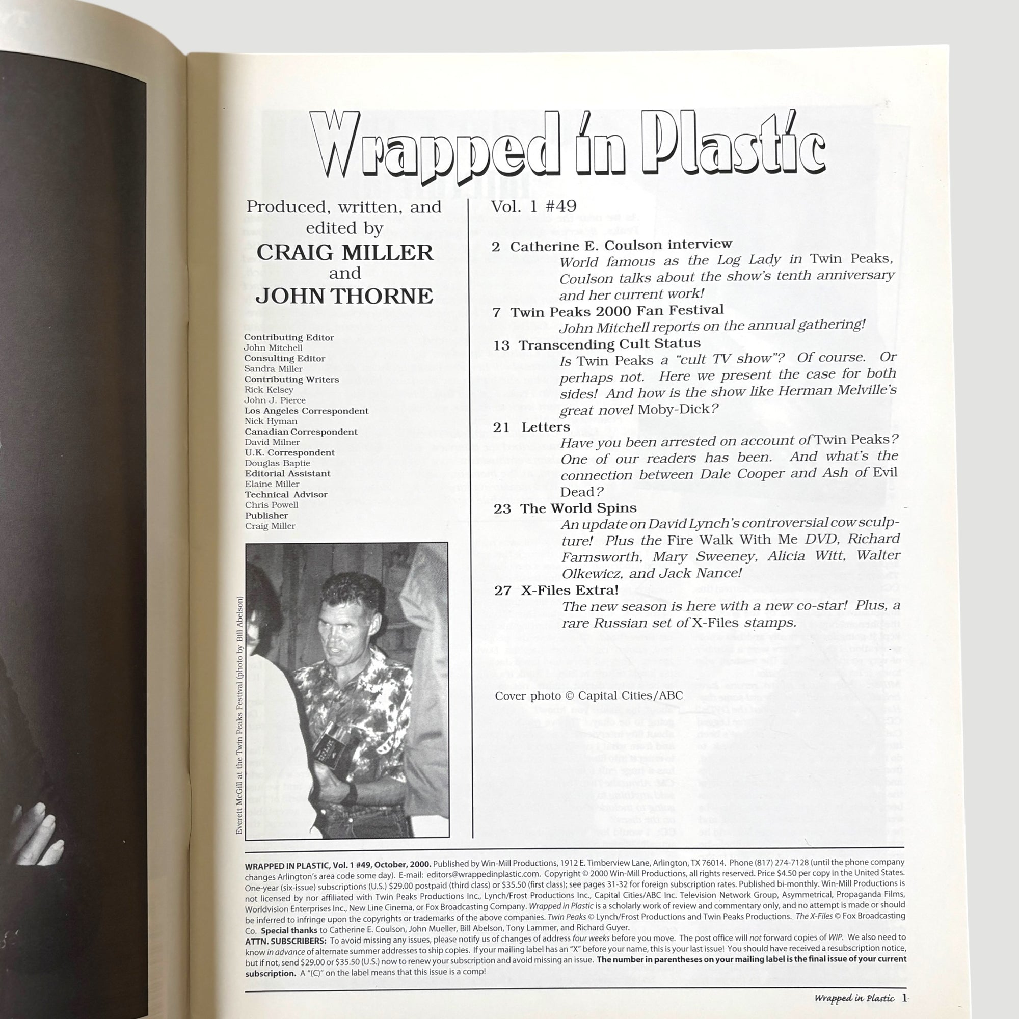 2000 Twin Peaks: Wrapped in Plastic Log Lady Issue