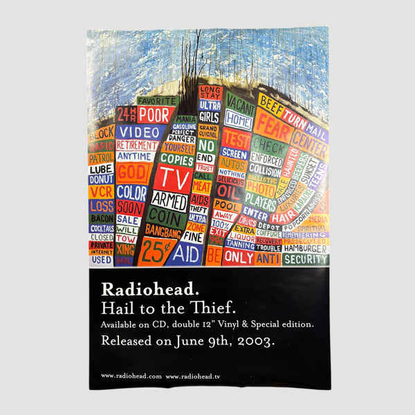 RADIOHEAD Hail to the Thief 非売品ポスター RADIOHEAD,HAIL TO THE THIEF, RARE AUTHENTIC LICENSED 2003