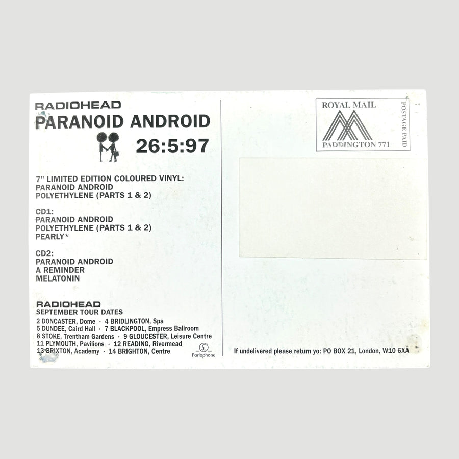 1997 Radiohead Paranoid Android Postcard