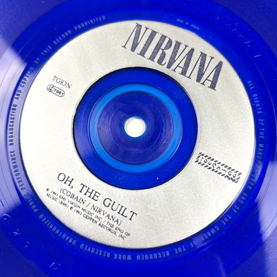 1992 Nirvana/The Jesus Lizard Puss/Oh The Guilt Split UK 7" Blue Vinyl