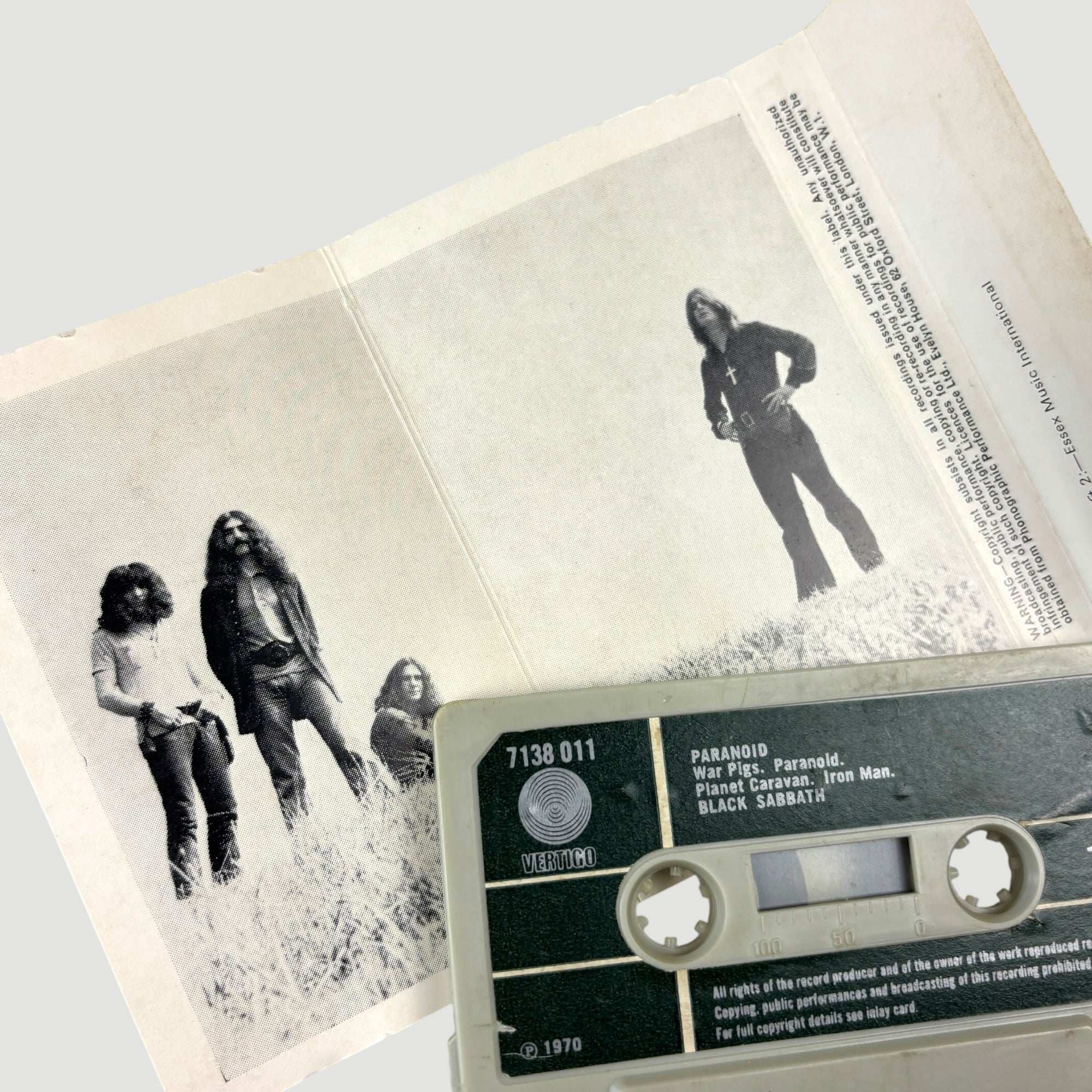 1970 Black Sabbath Paranoid UK Cassette