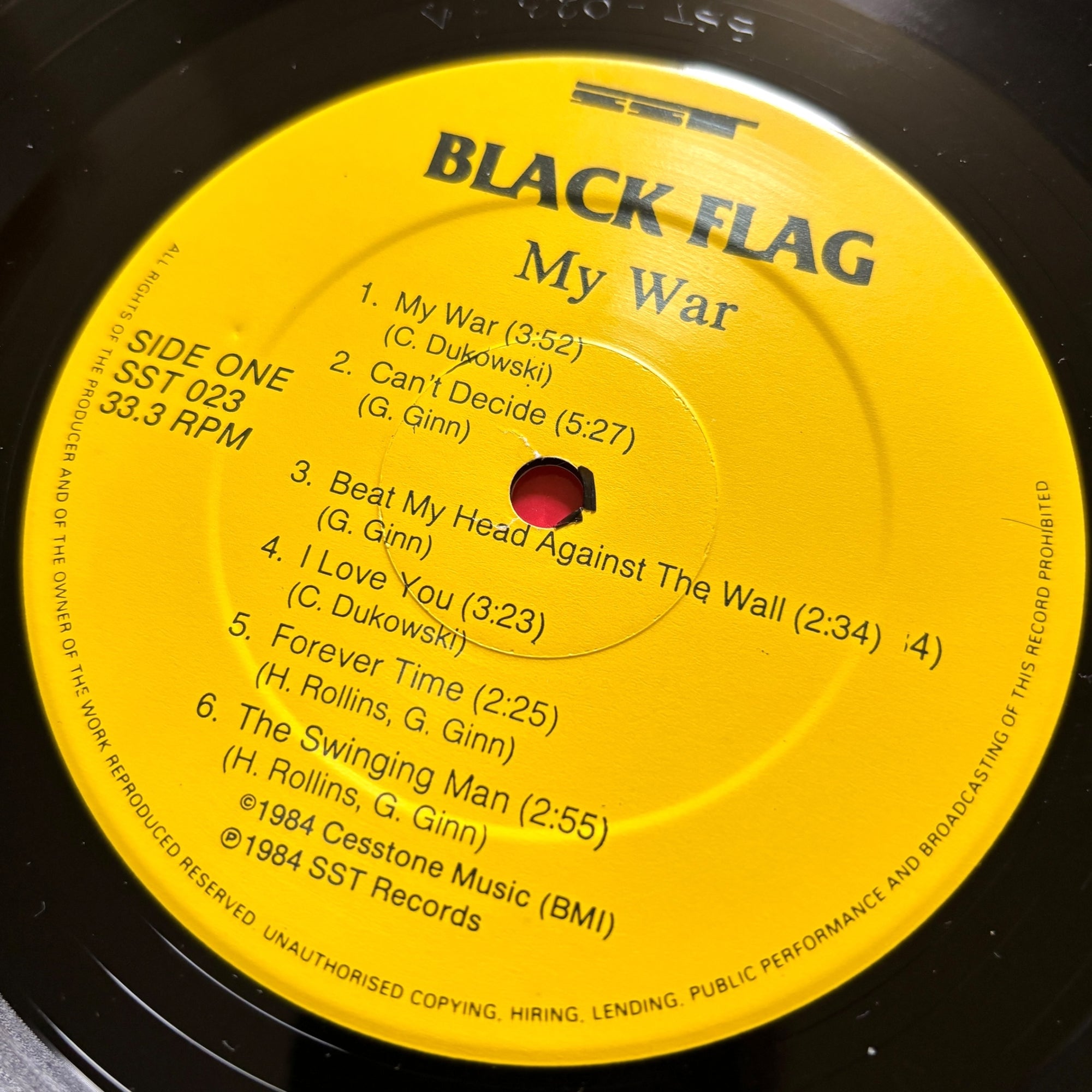1984 Black Flag My War UK 1st Press LP