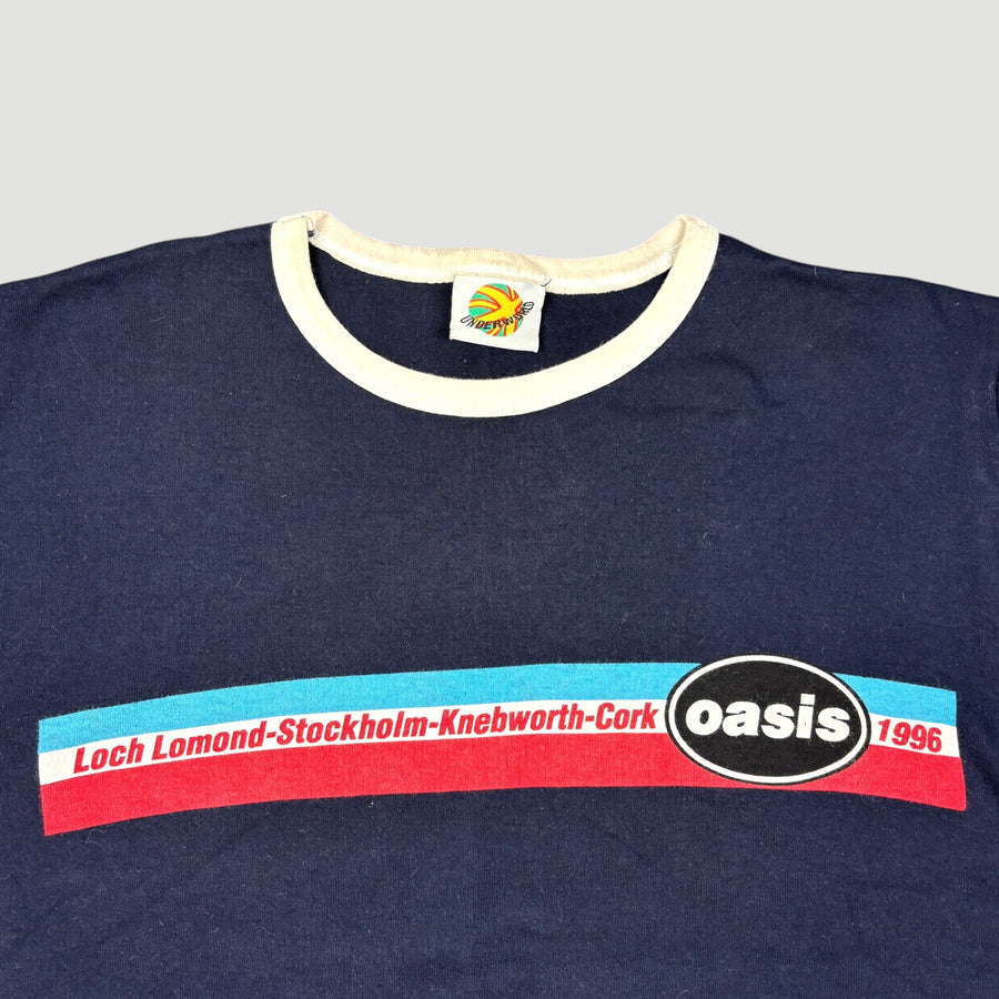 1996 Oasis '96 Tour Ringer Baby Tee