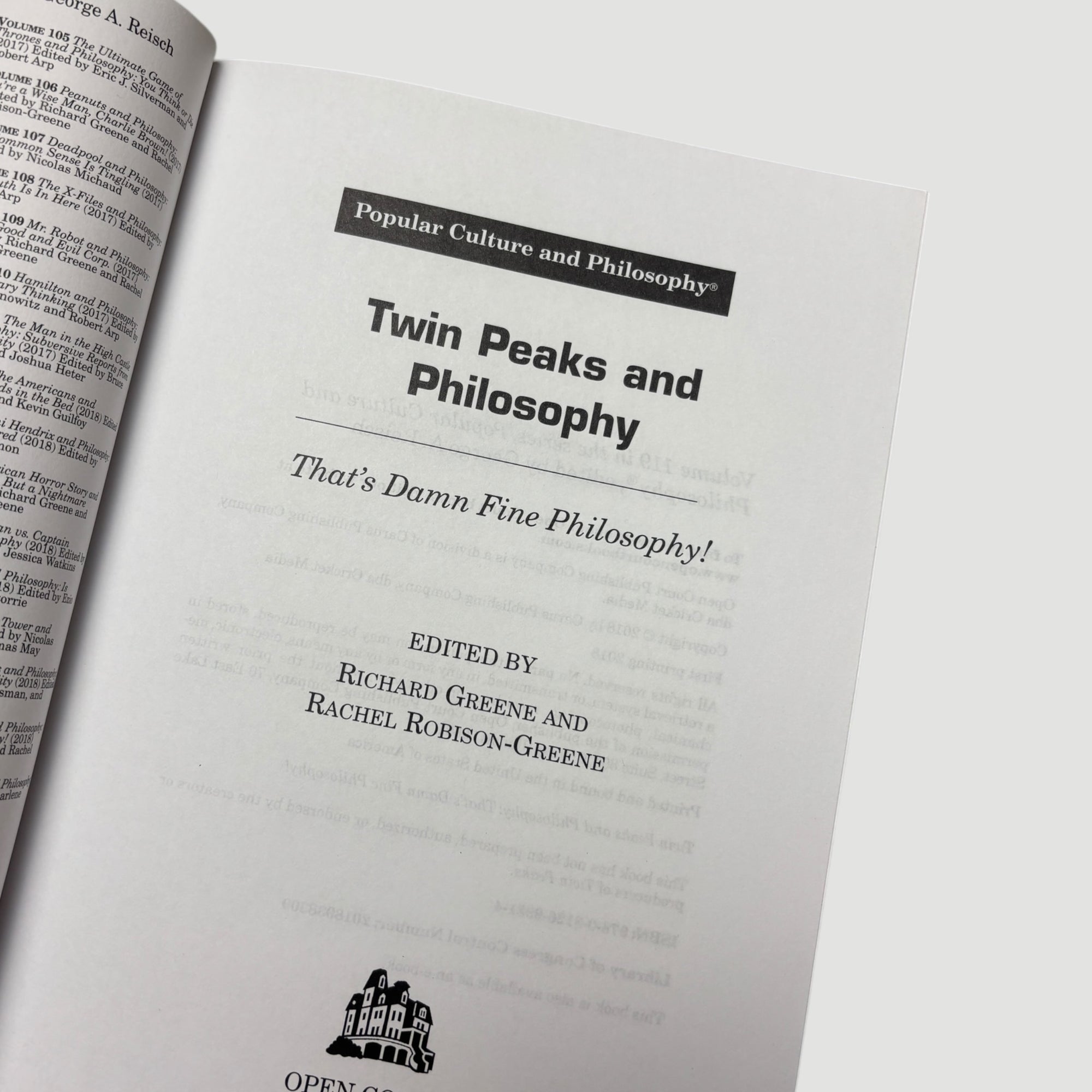 2018 Twin Peaks & Philosophy: That's Damn Fine Philosophy