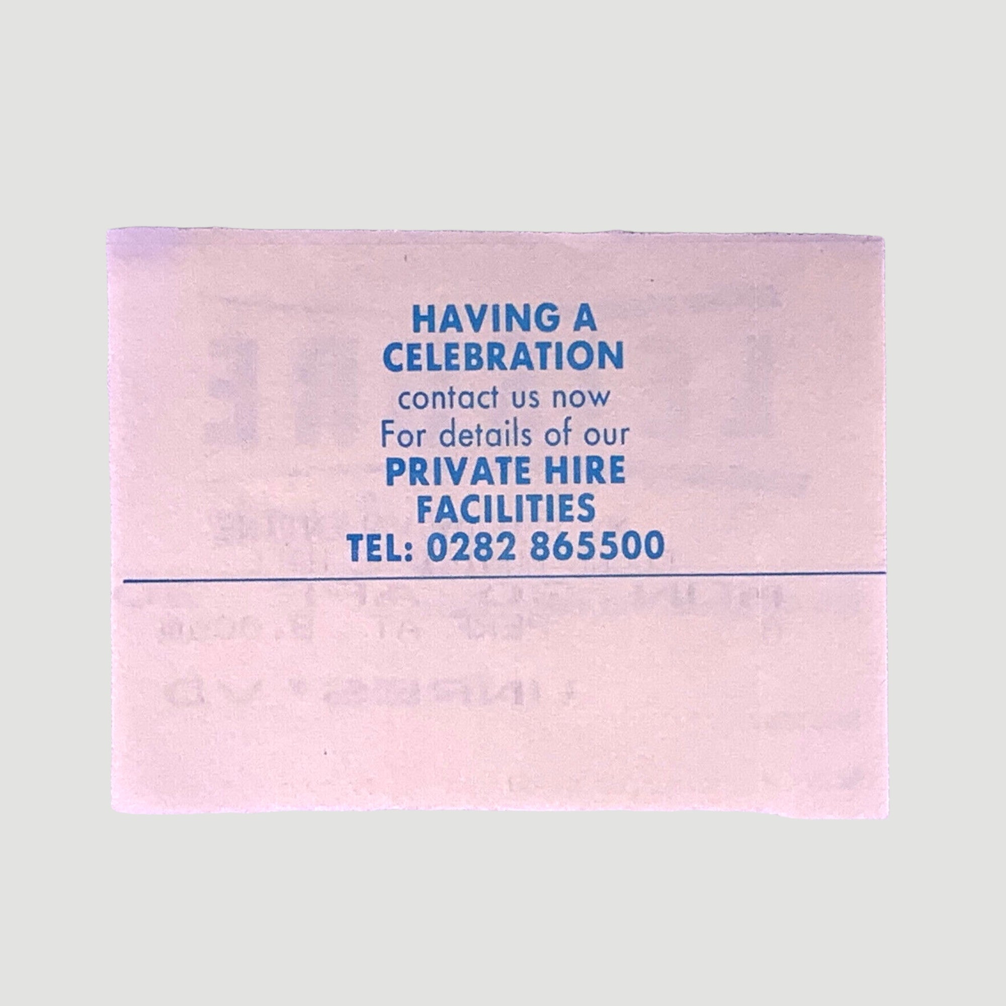 1990 My Bloody Valentine Original Ticket Stub