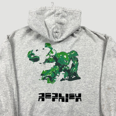 90's Rephlex Records Grey Marl Zip Hoodie