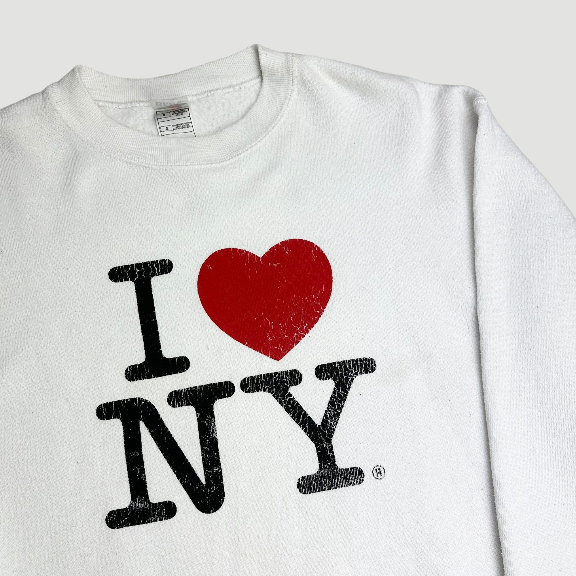 90's I Love NY White Sweatshirt