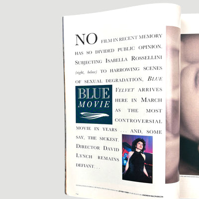 1987 The Face Magazine Isabella Rossellini/Blue Velvet Cover Issue