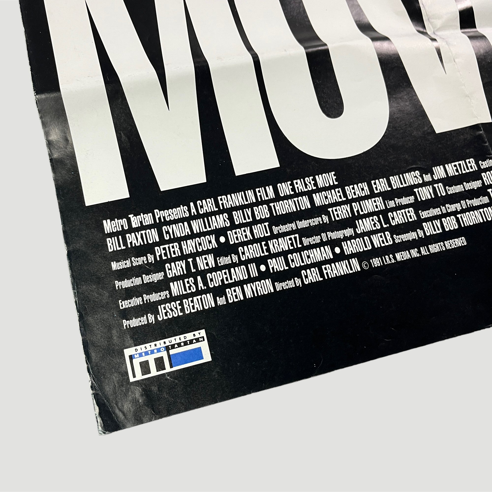 1992 One False Move UK Quad Poster