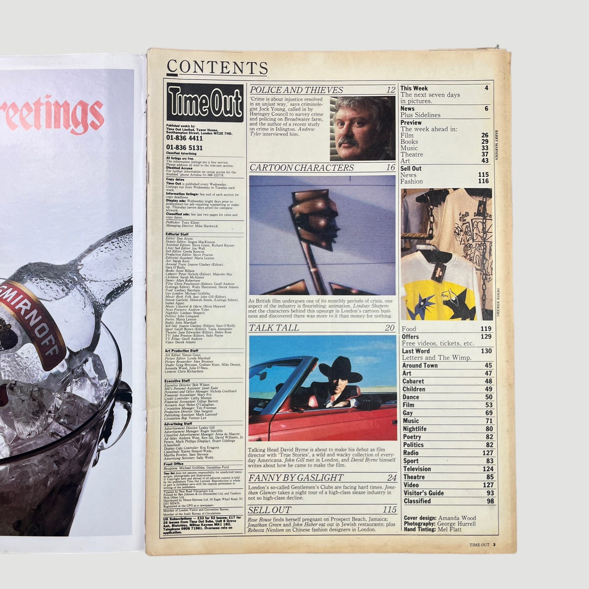 1986 Time Out Issue David Byrne Issue