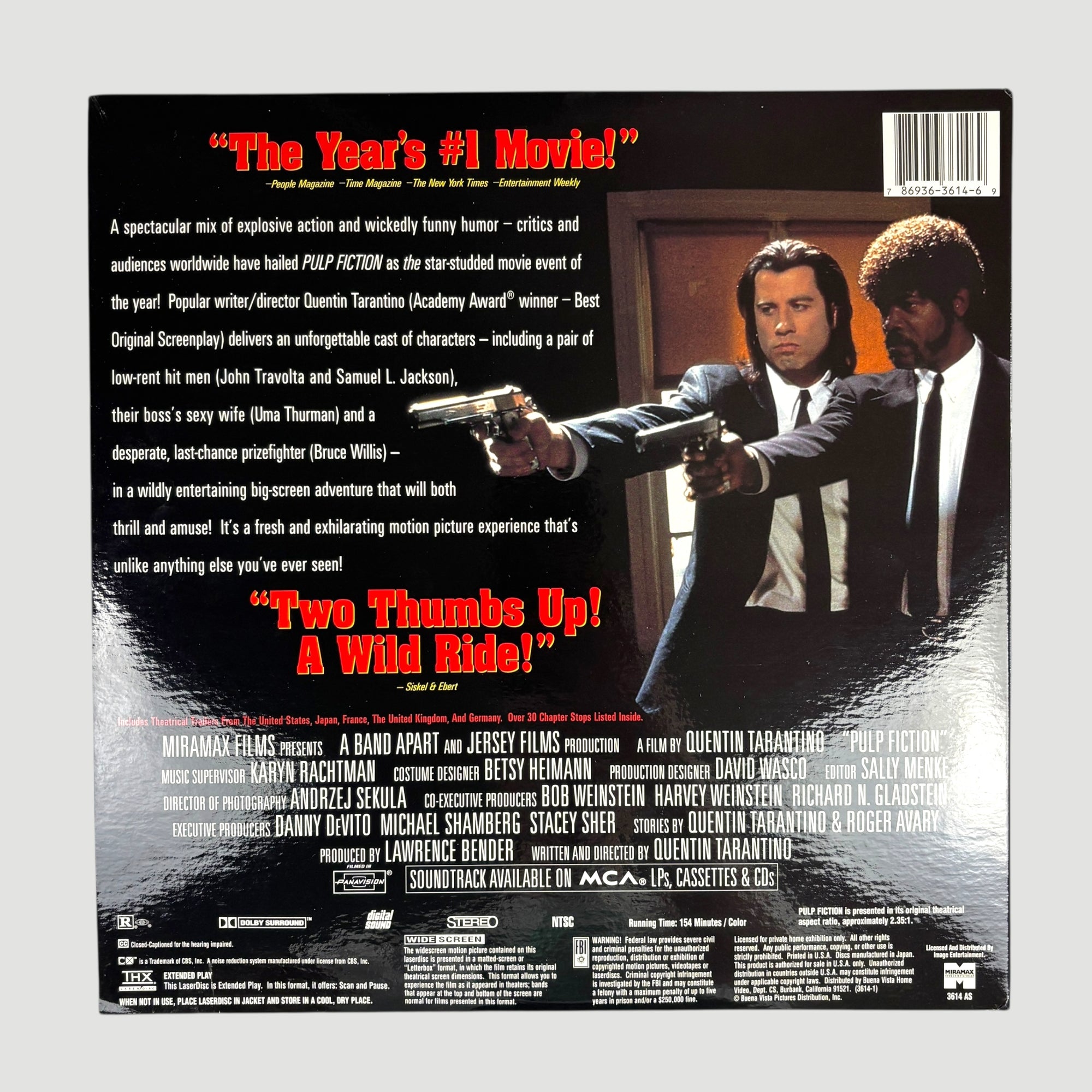 1994 Pulp Fiction UK Gatefold 2 Laserdisc Set
