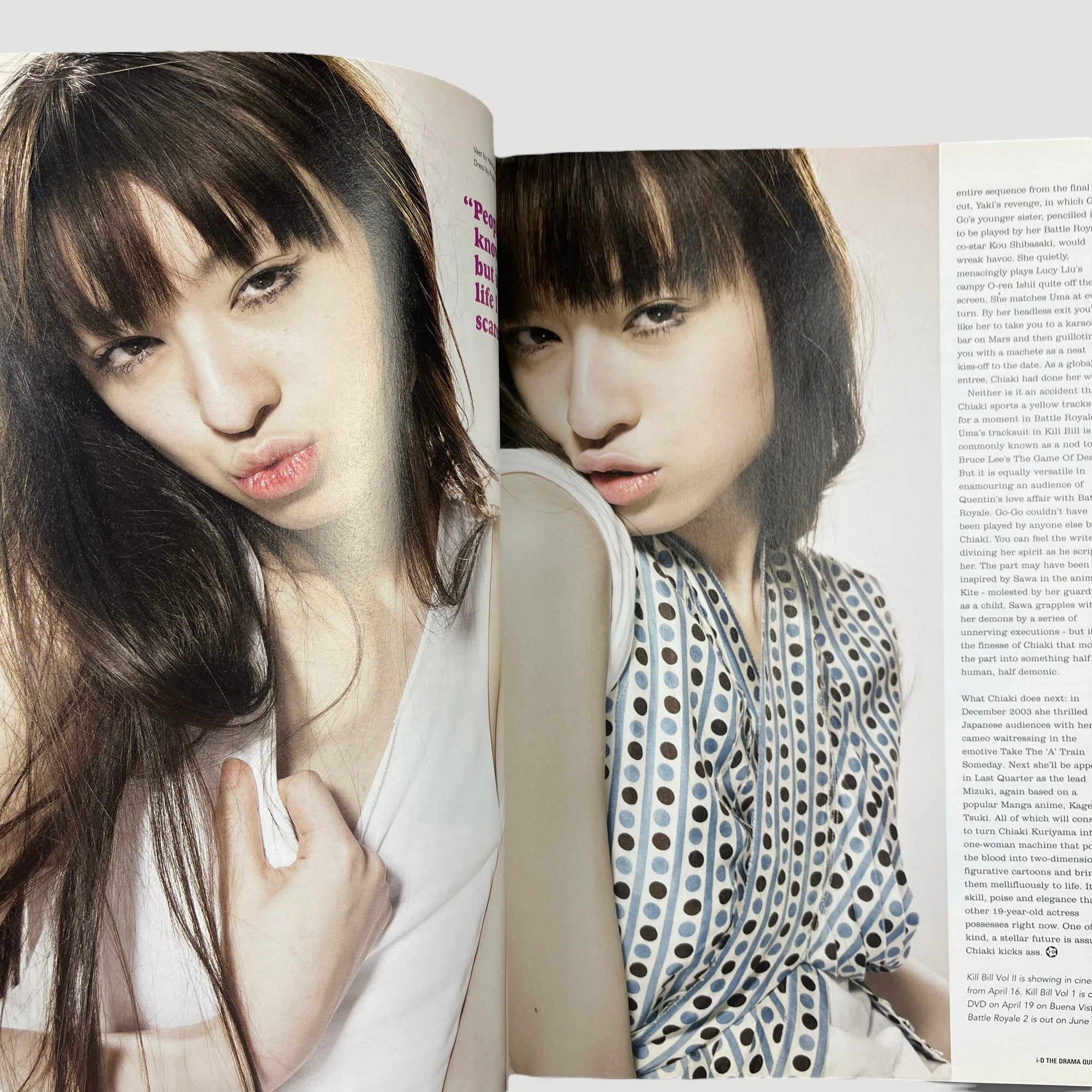 2004 i-D Magazine Chiaki Kuriyama Cover