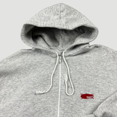 90's Rephlex Records Grey Marl Zip Hoodie