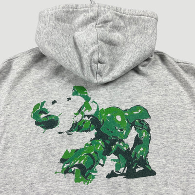 90's Rephlex Records Grey Marl Zip Hoodie