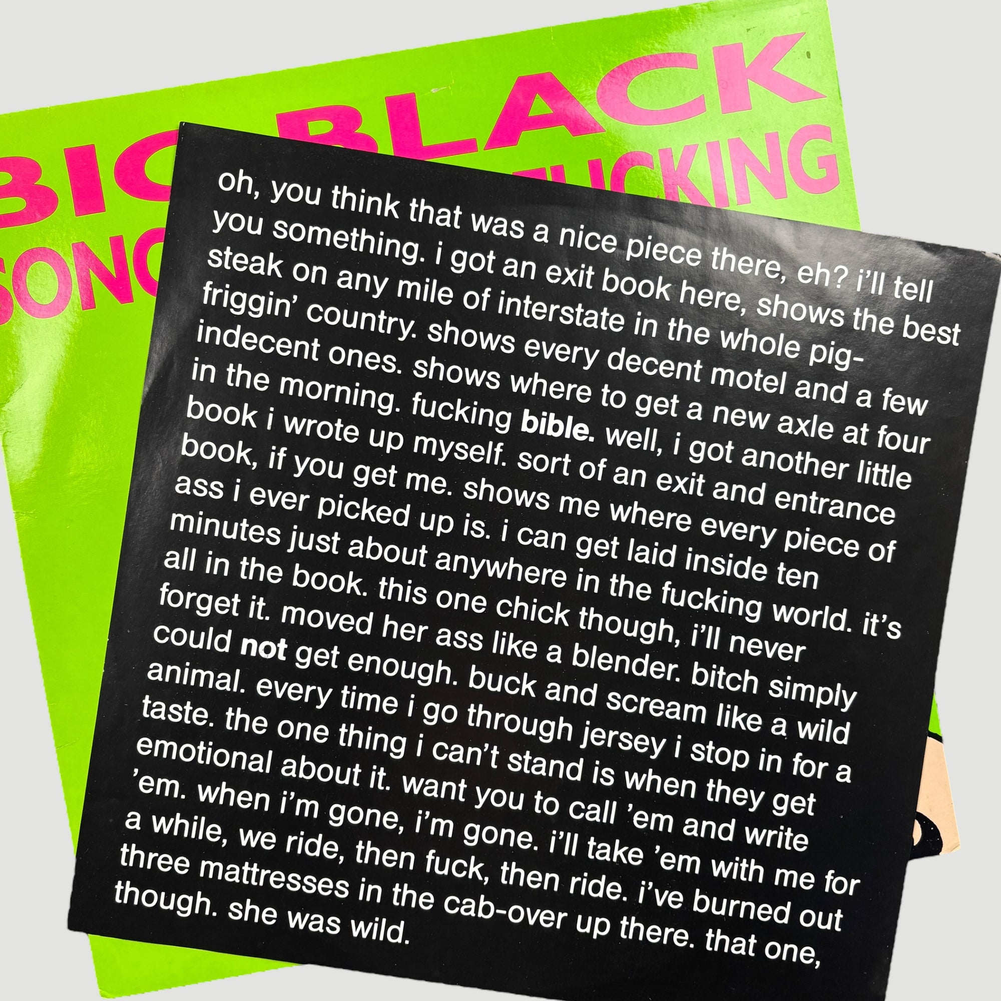 1987 Big Black Songs about F**king UK 1st Press LP