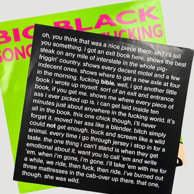 1987 Big Black Songs about F**king UK 1st Press LP