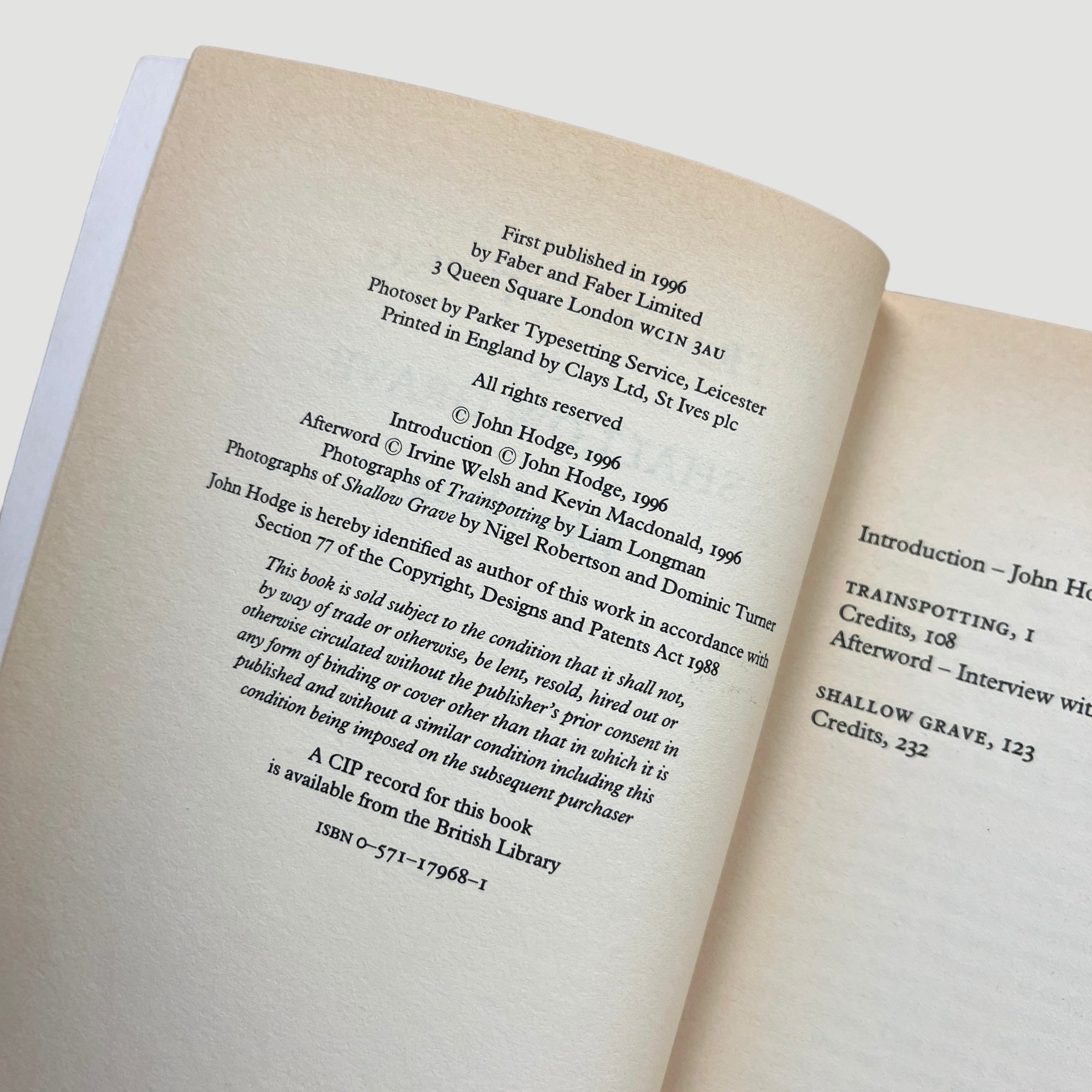 1996 Trainspotting Screenplay UK Faber