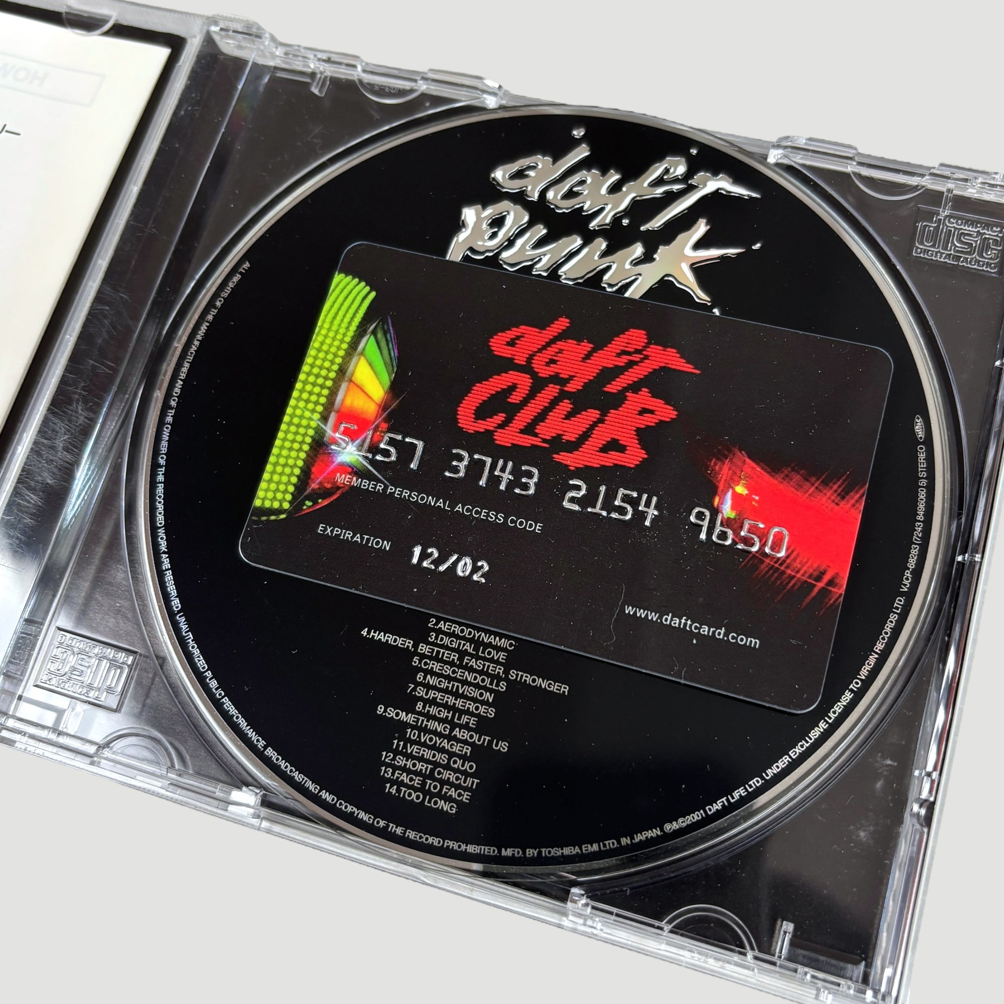 2001 Daft Punk Discovery 1st Press/2nd Run Japanese CD + Daft Clubcard