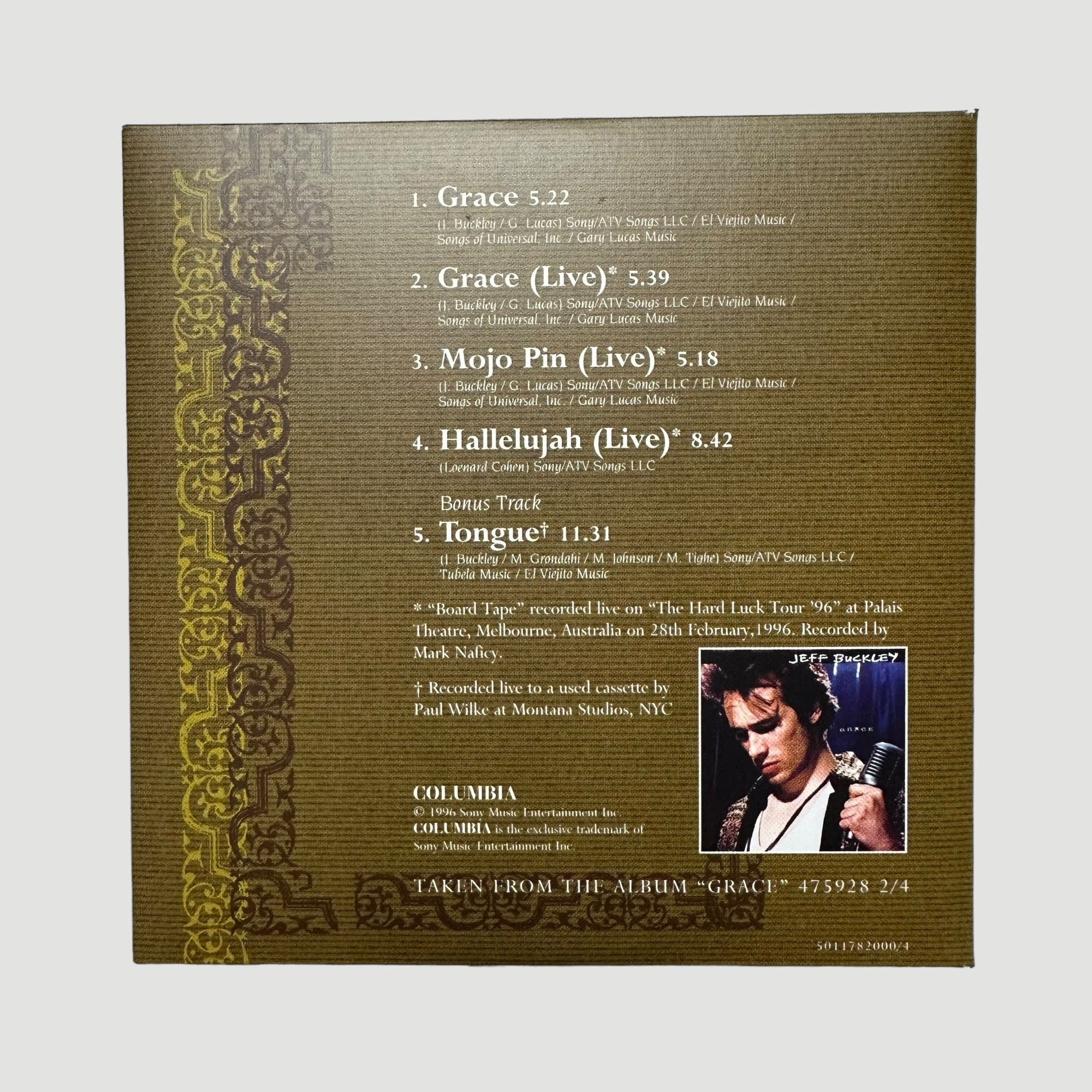2002 Jeff Buckley Grace EP's 5 CD UK Boxset