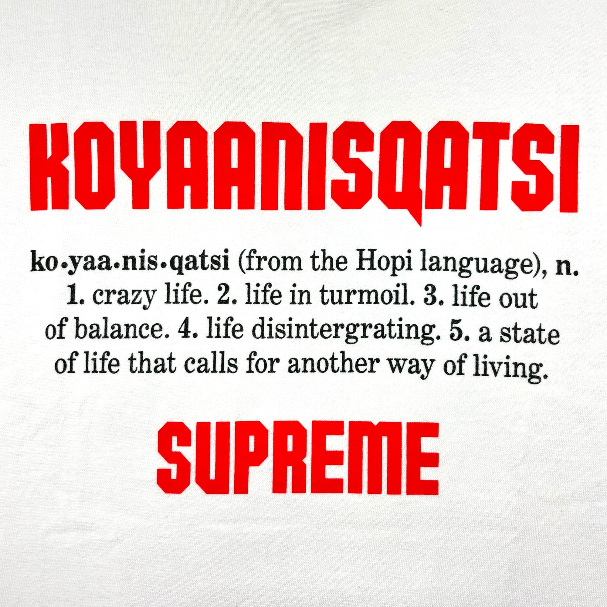 2020 Koyaanisqatsi x Supreme White T-Shirt