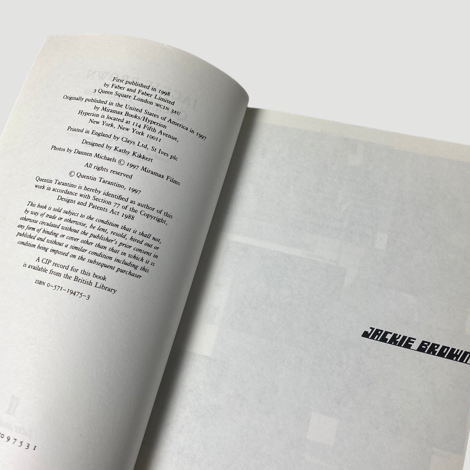 1998 Jackie Brown Screenplay + Faber Letter