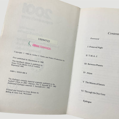 1991 Arthur C Clarke 2001 A Space Odyssey