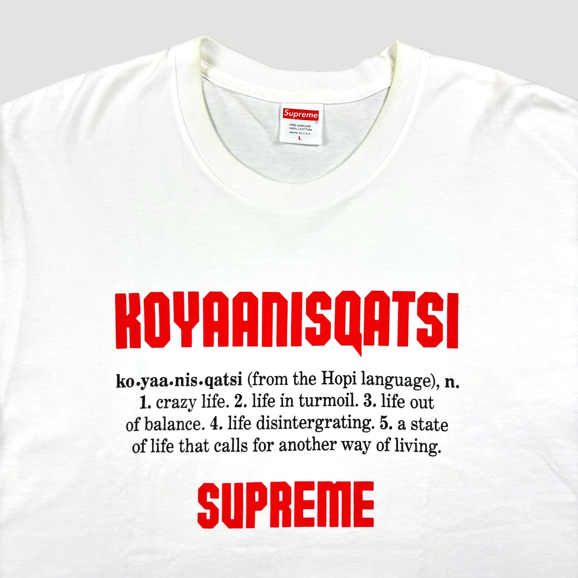 2020 Koyaanisqatsi x Supreme White T-Shirt